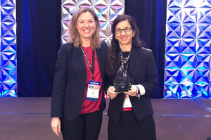 Dr. Melanie Tomczak, Director of the Biological and Nanoscale Technologies Division, accepts FLEXI R&D Award for sweat patch