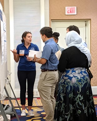 Tina presents her research poster during SB4D 2019 workshop