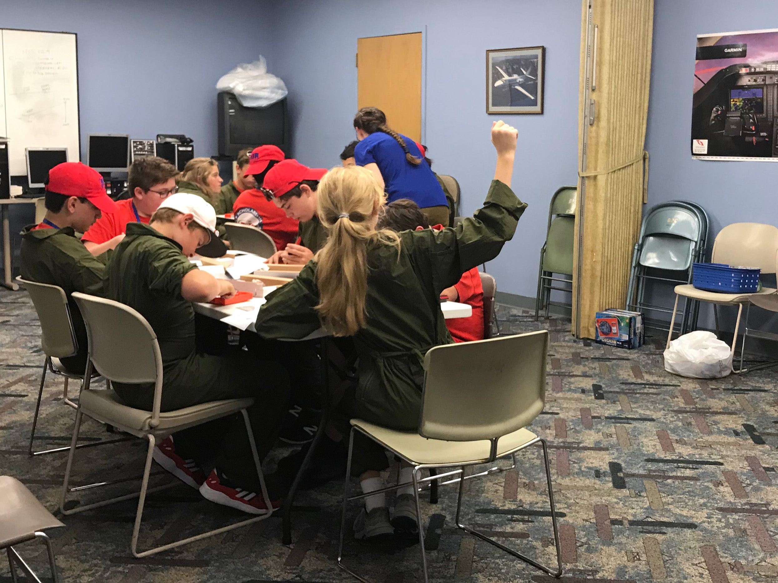 Students engage in hands-on Learning Modules on Fly Day on last day of Air Camp